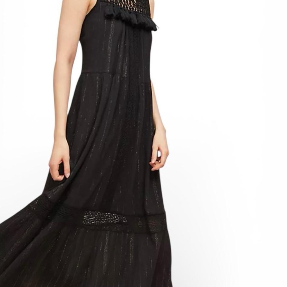 Anthropology Maeve Abilene black maxi dress